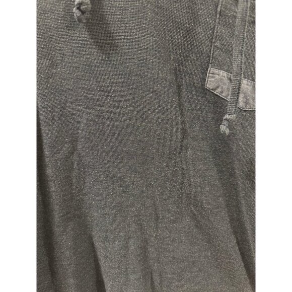 Trends & Colors Hooded Henley Men's Medium Gray  Long Sleeve Casual Pullover - Picture 3 of 4